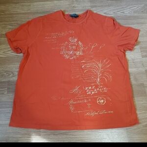 Vintage Y2K Ralph Lauren Plus Size Orange Baby Tee 1X EUC